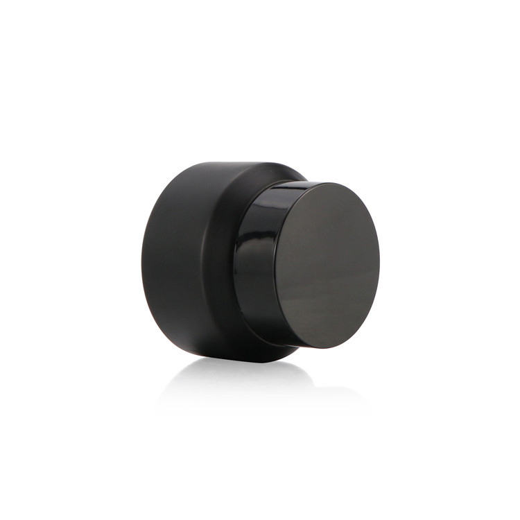 15g/30g/50g Slope Shoulder Round Matte Black Screw Frosted Cosmetic Containers Cream Frosted Glass Jars