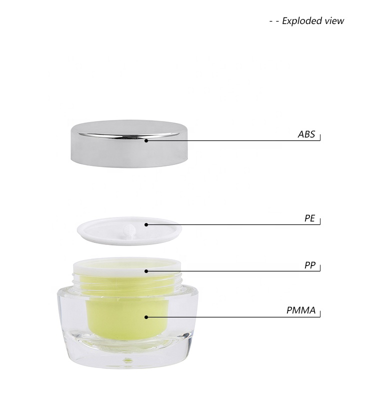 15g 30g 50g V-shape Plastic Acrylic Cosmetic Cream Jar/Container Skin Care