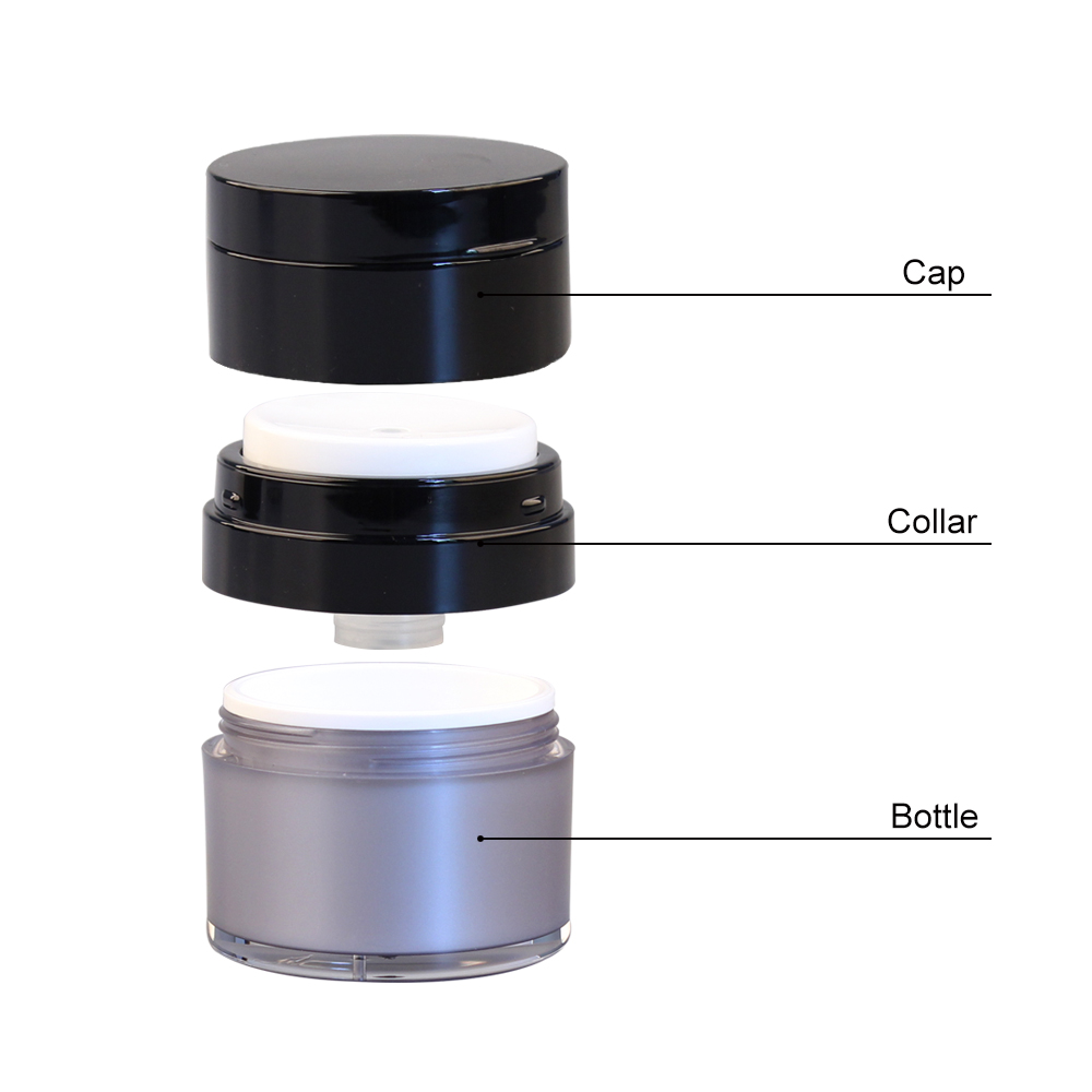 15g 30g 50g Vacuum Round White Acrylic Airless Cosmetic Jar with Pump