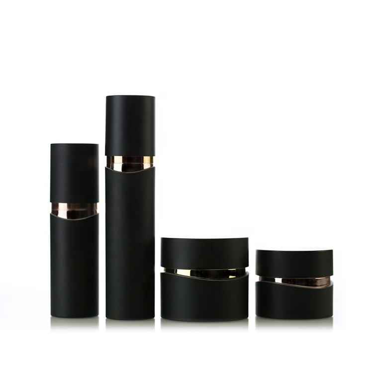 15g 30g 50g Wansheng Cosmetic Customized Acrylic Plastic BLACK Cream Jar W-SY