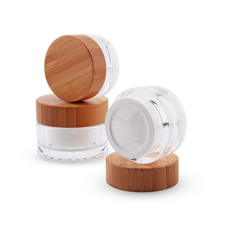 15g 30g 50g Wholesale empty bamboo lid acrylic jar cosmetic