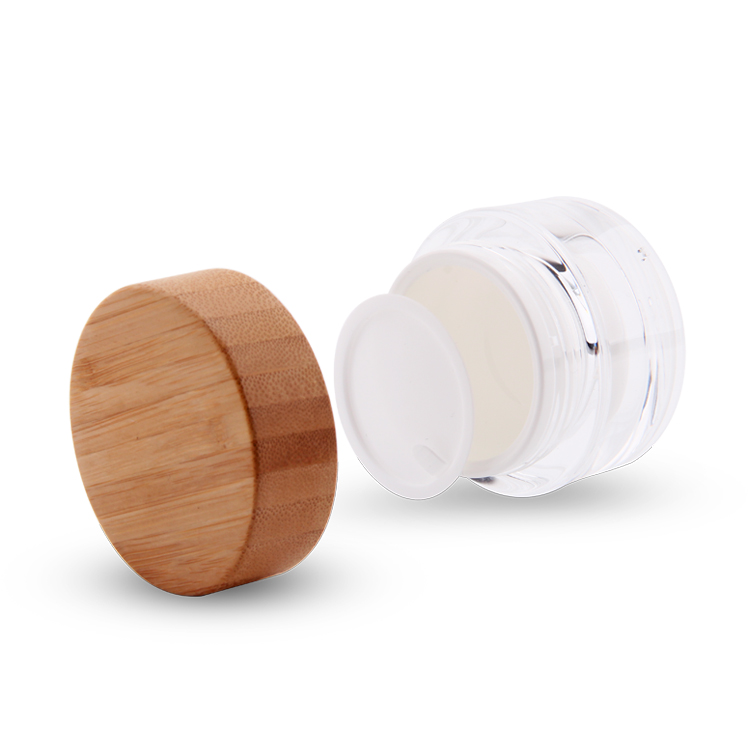 15g 30g 50g Wholesale empty bamboo lid acrylic jar cosmetic