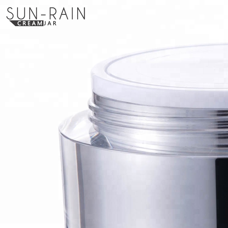 15g 30g 50g acrylic luxury silver round cosmetic packaging eye serum cream jar
