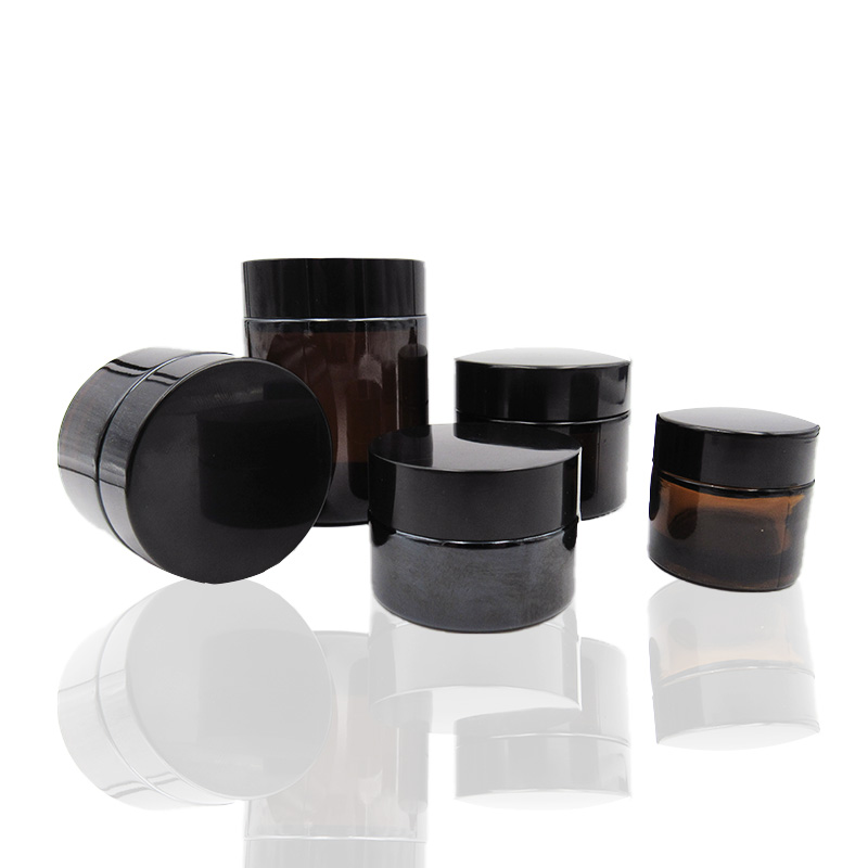 15g 30g 50g amber cosmetic containers and packing flat shoulder glass ointment cream jars
