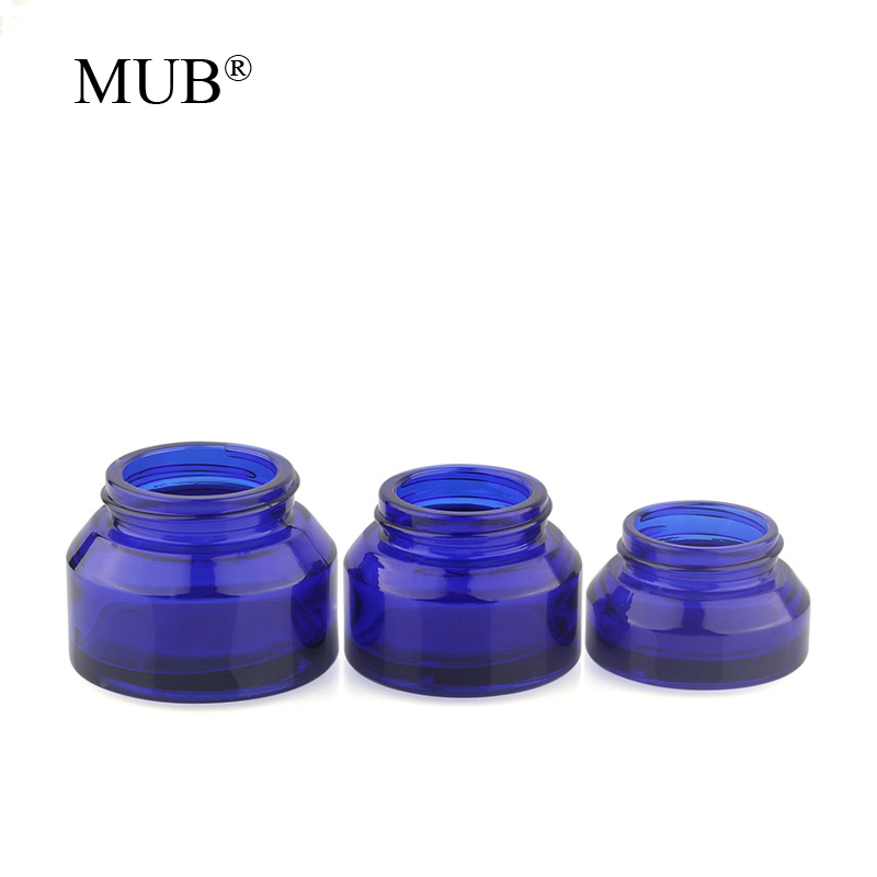 15g 30g 50g amber green blue glass cream bottles empty glass cosmetic cream bottles jars with gold silver lids
