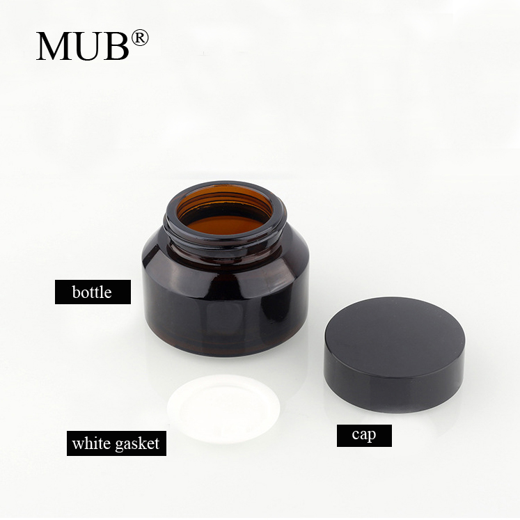 15g 30g 50g amber green blue glass cream bottles empty glass cosmetic cream bottles jars with gold silver lids