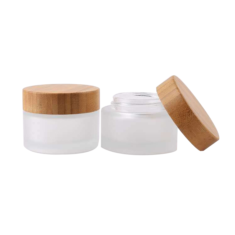 15g 30g 50g bamboo lid glass jar cream glass jar bamboo stock supplier