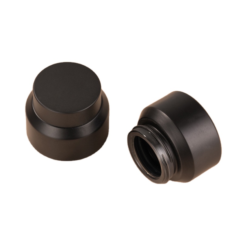 15g 30g 50g black glass cream jar for cosmetic plastic screw pp lid skin care wax bottle matt packaging