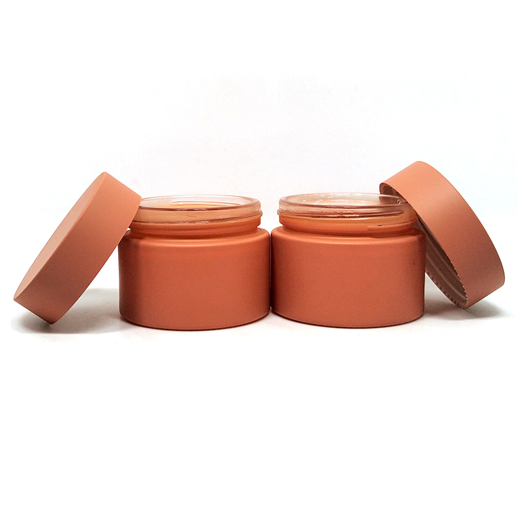 15g 30g 50g body cream container frosted amber color custom glass jar cosmetic