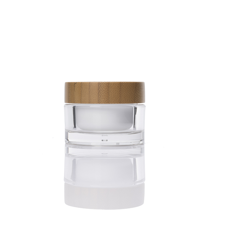 15g 30g 50g cosmetic clear acrylic cream jar with bamboo lid