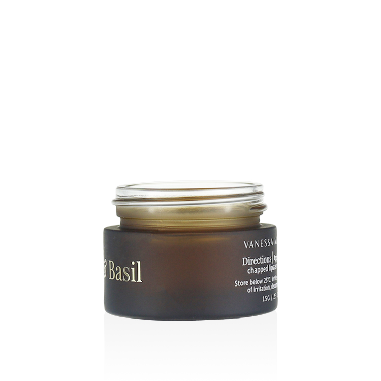 15g 30g 50g cosmetic frosted amber glass cream jar with gold lid