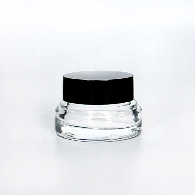 15g 30g 50g cosmetic white glass jar for face cream with custom logo printing