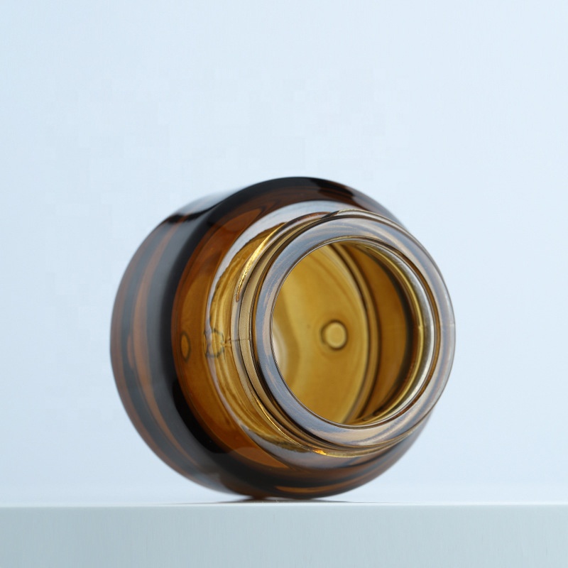 15g 30g 50g custom empty cosmetic cream jar makeup brown glass cream bottle