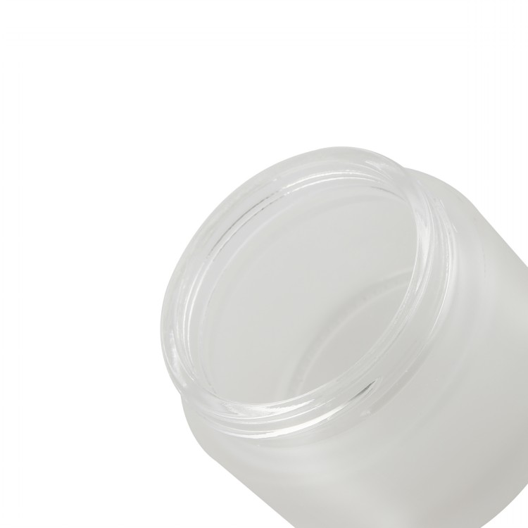 15g 30g 50g empty clear frosted glass jar container with black screw lid for makeup cosmetic foundations cream lotion skin care