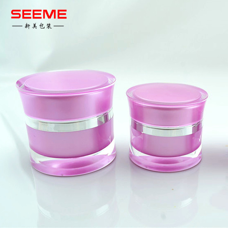 15g 30g 50g empty cosmetic jar acrylic cream round waist bottle