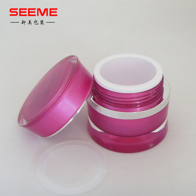 15g 30g 50g empty cosmetic jar acrylic cream round waist bottle