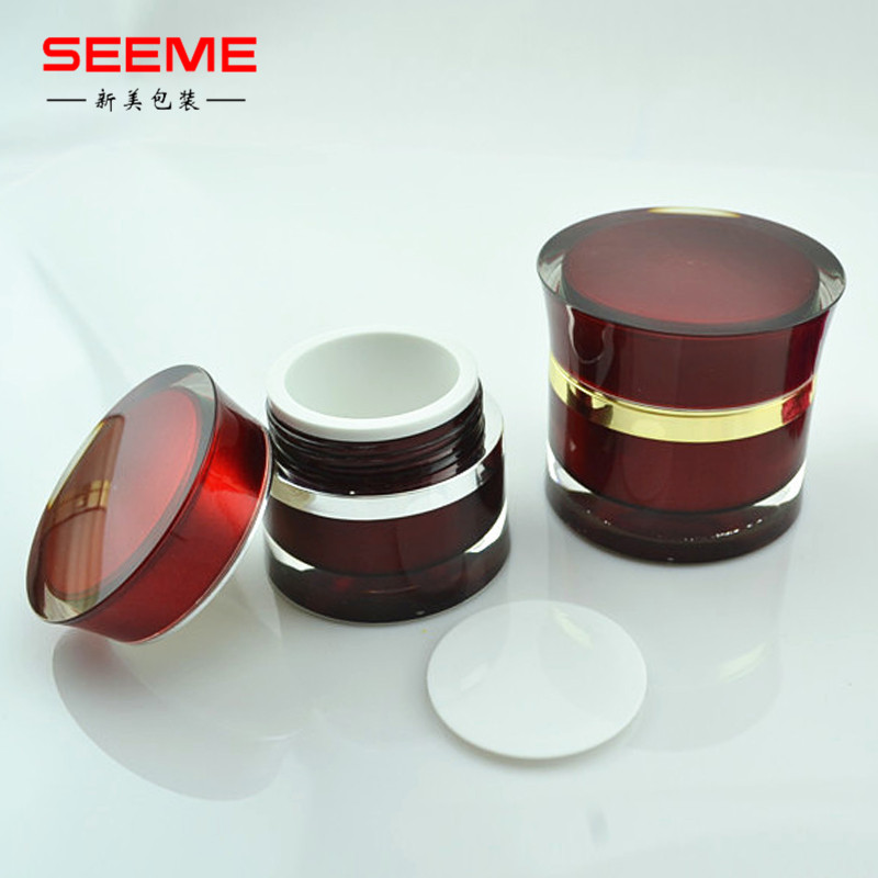 15g 30g 50g empty cosmetic jar acrylic cream round waist bottle
