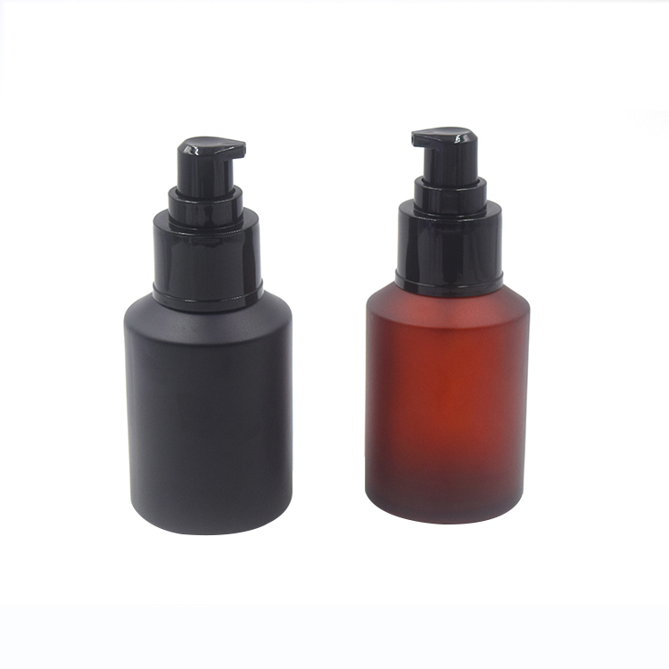 15g 30g 50g empty matte frosted black slant shoulder cream glass jars with black metal aluminum g screw lid