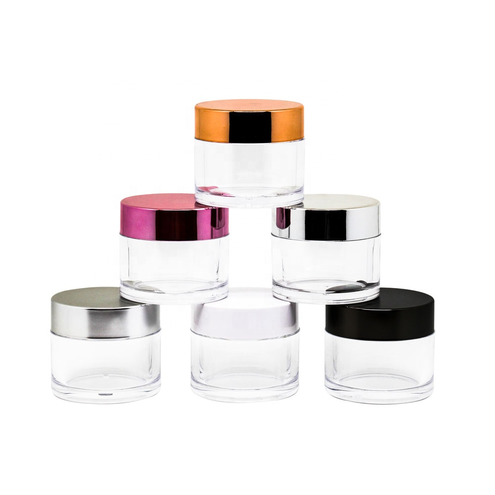 15g 30g 50g empty nail gel dipping powder jar clear acrylics uv polish plastic container