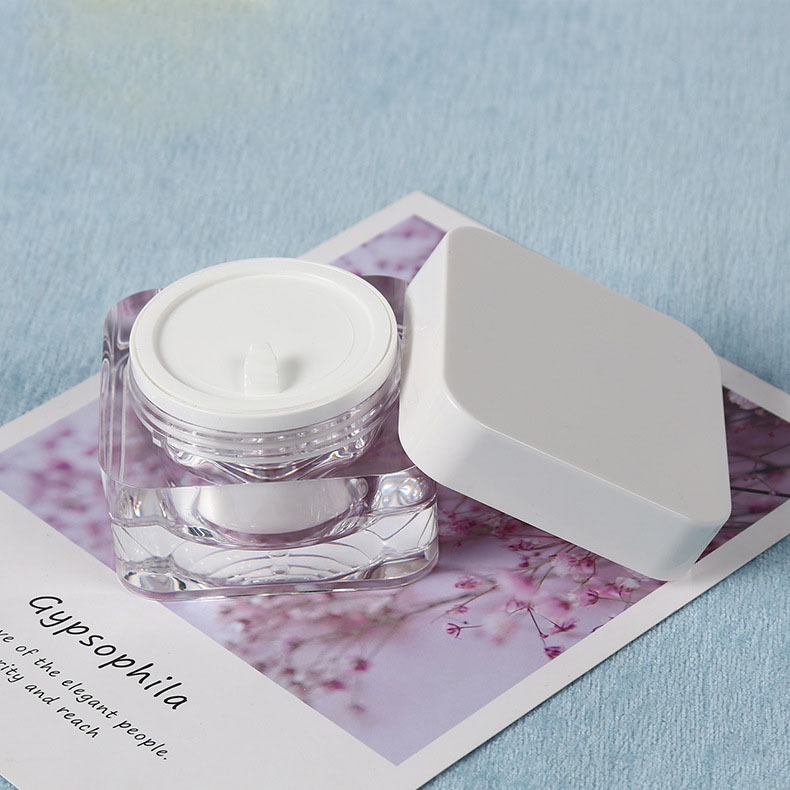 15g 30g 50g empty square clear frosted plastic skin care cream container with double wall acrylic for face cream packaging