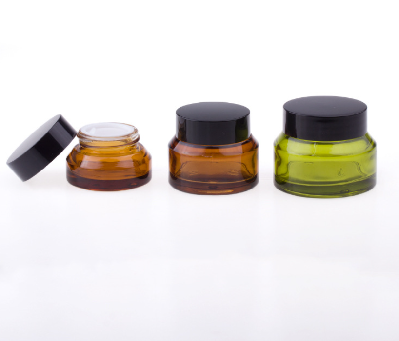15g 30g 50g glass cream jar with screw lid lotion cream container for sugar scrub,body butter,lip gloss, powder,balm