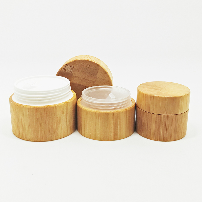 15g 30g 50g make up body cream plastic jar skin care round cosmetic bamboo beauty containers with cap