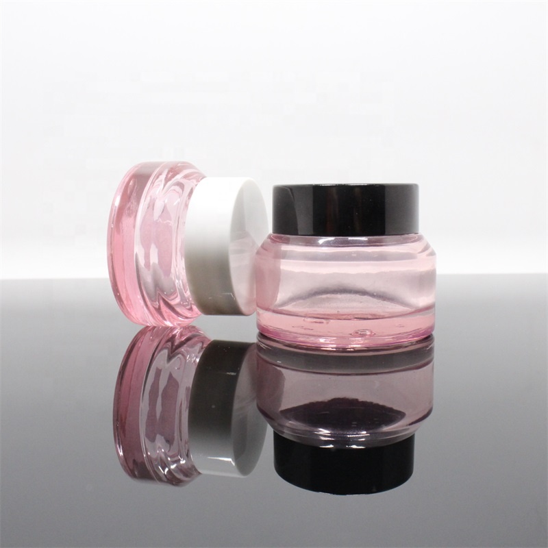 15g 30g 50g matte black clear amber glass cream jar with gold black silver aluminium Cap