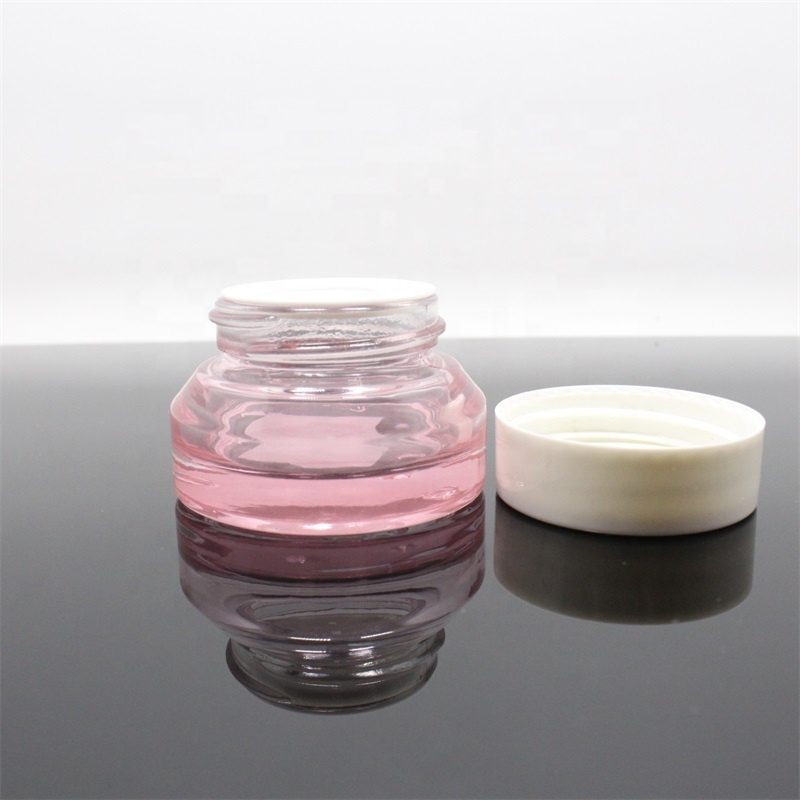 15g 30g 50g matte black clear amber glass cream jar with gold black silver aluminium Cap