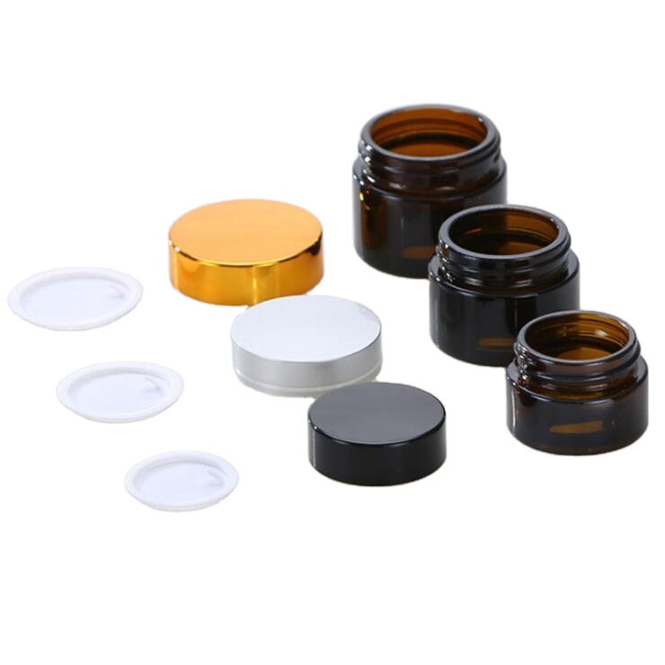 15g 30g 50g matte black square glass cosmetic jar for cream