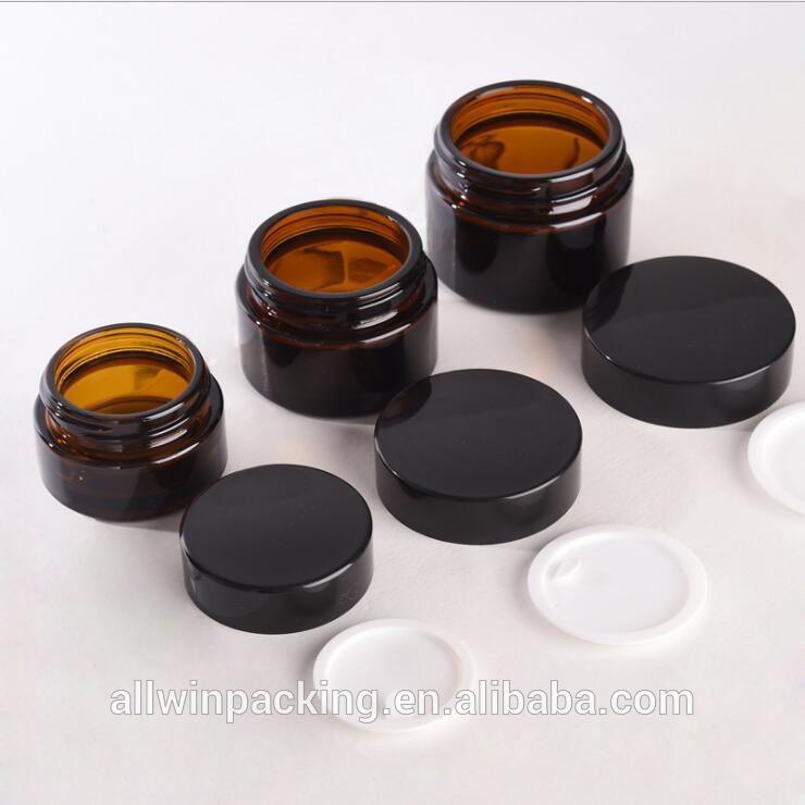 15g 30g 50g matte black square glass cosmetic jar for cream
