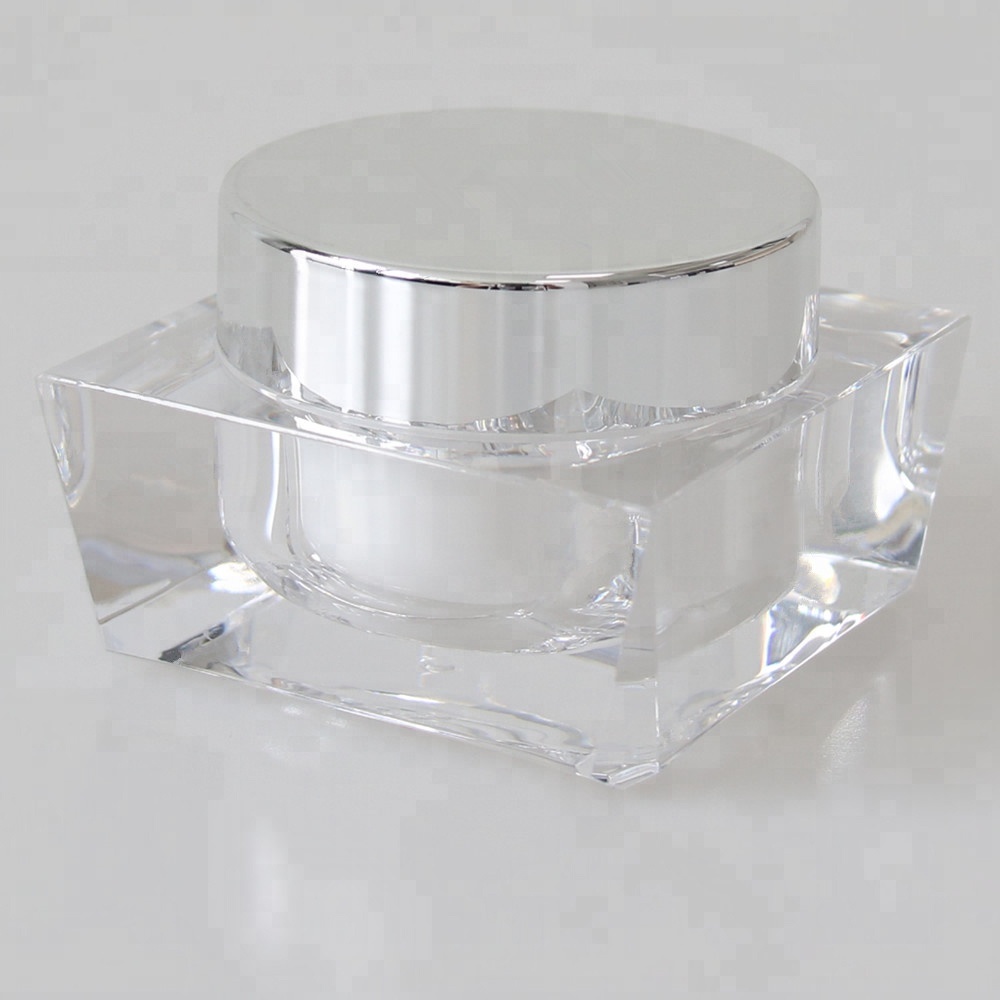 15g 30g 50g new design square acrylic cosmetic cream jar,luxury cosmetic plastic cream jar skin care cosmetic jar packing