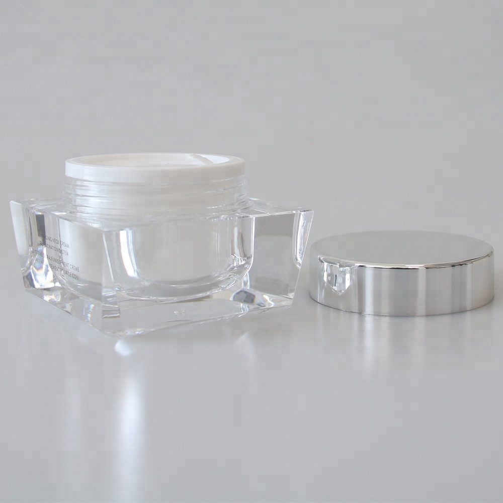 15g 30g 50g new design square acrylic cosmetic cream jar,luxury cosmetic plastic cream jar skin care cosmetic jar packing