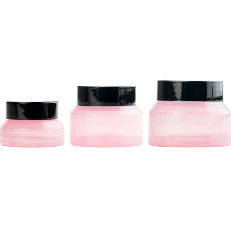 15g 30g 50g pink cosmetic glass skin jar cream