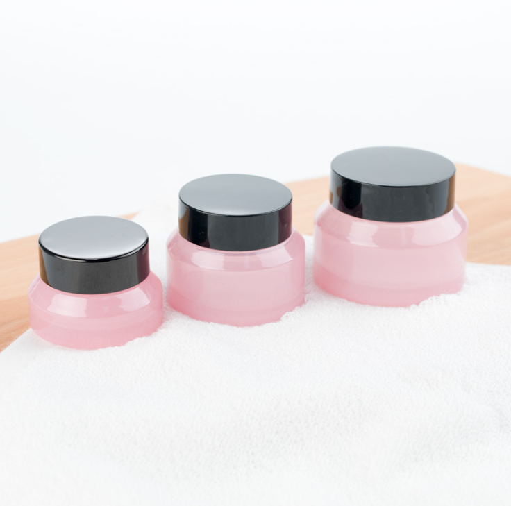 15g 30g 50g pink cosmetic glass skin jar cream