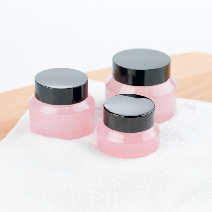 15g 30g 50g pink cosmetic glass skin jar cream