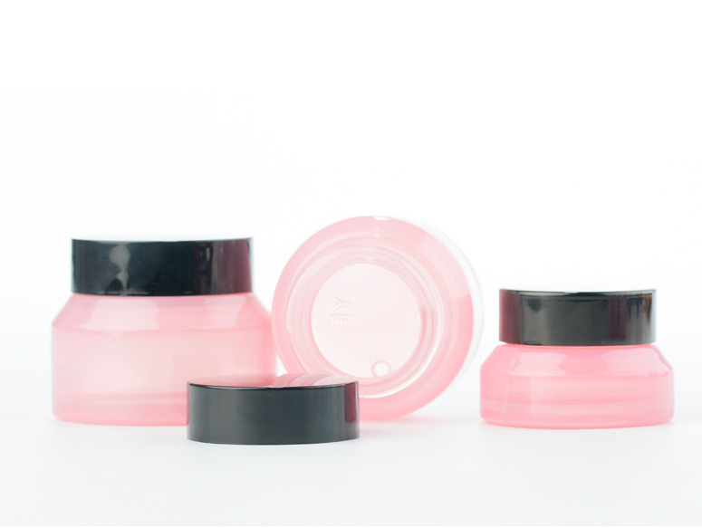 15g 30g 50g pink cosmetic glass skin jar cream