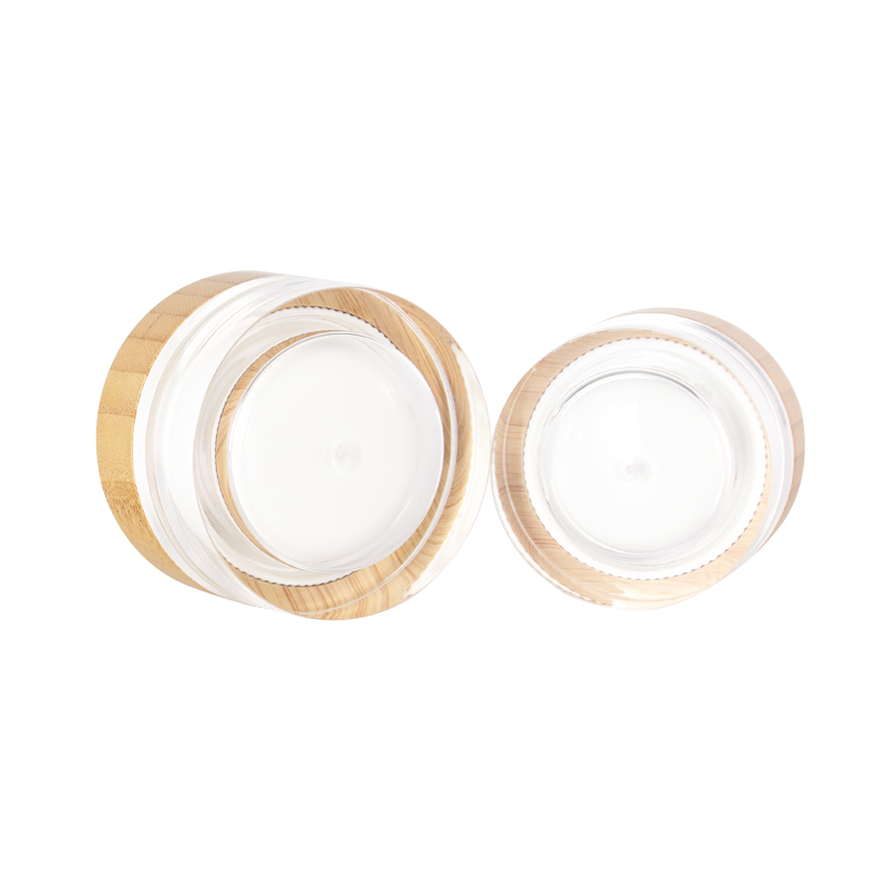 15g 30g 50g plastic acrylic cream cosmetic jar with bamboo lid