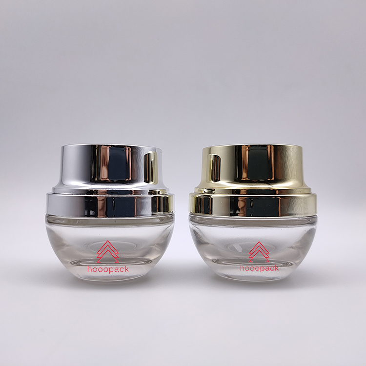 15g 30g 50g premium glass luxury lowest price cosmetic jars with gold plastic lid