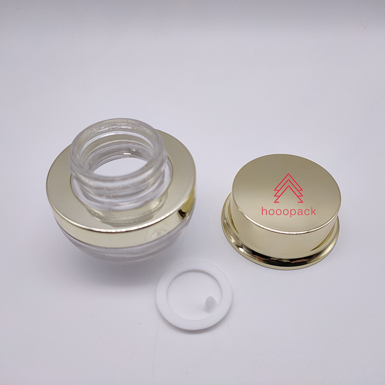 15g 30g 50g premium glass luxury lowest price cosmetic jars with gold plastic lid