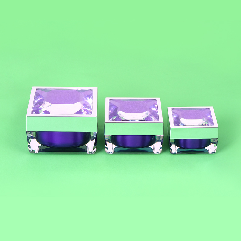 15g 30g 50g purple acylic diamon cream jar Luxury Round empty jars for creams plastic jars support custom