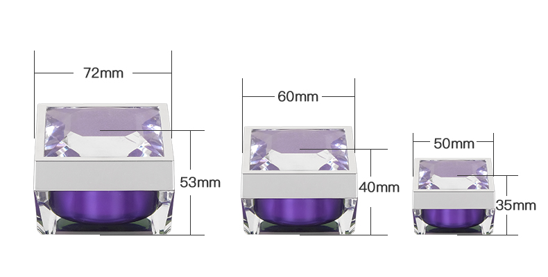 15g 30g 50g purple acylic diamon cream jar Luxury Round empty jars for creams plastic jars support custom