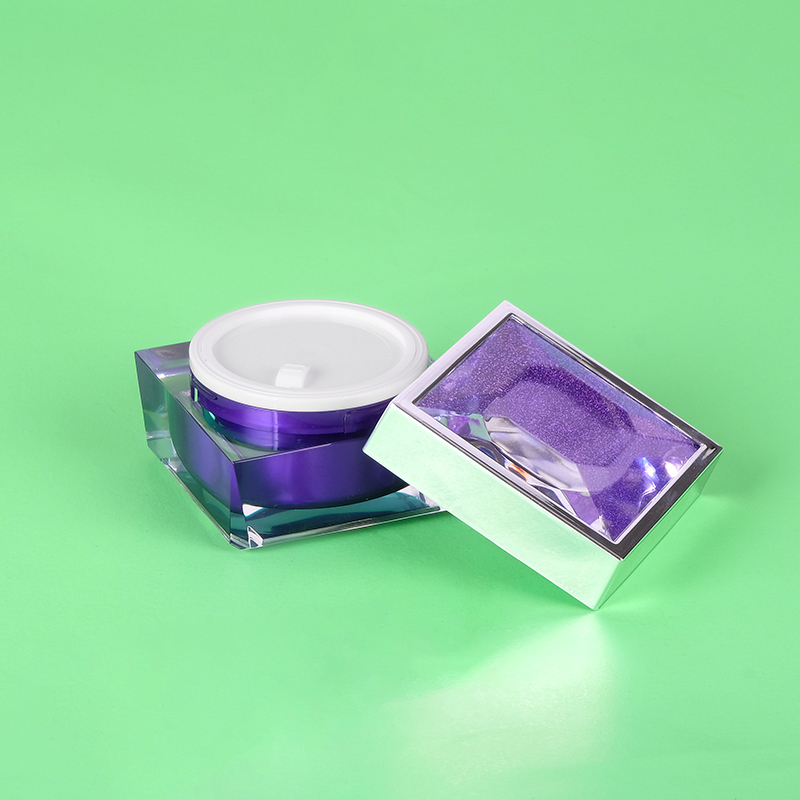 15g 30g 50g purple acylic diamon cream jar Luxury Round empty jars for creams plastic jars support custom