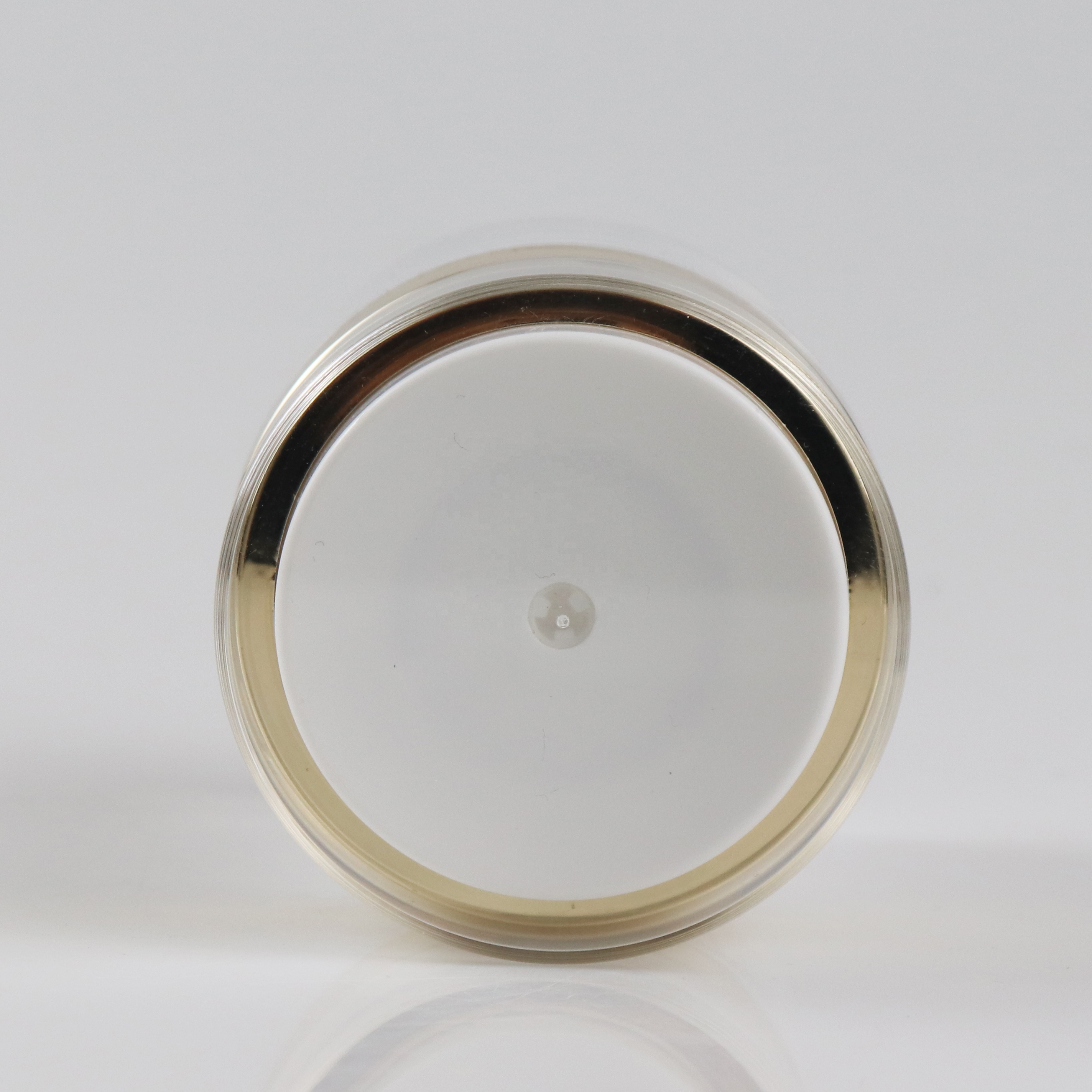 15g 30g 50g white cup double wall with shiny gold lid airless cosmetic cream jar