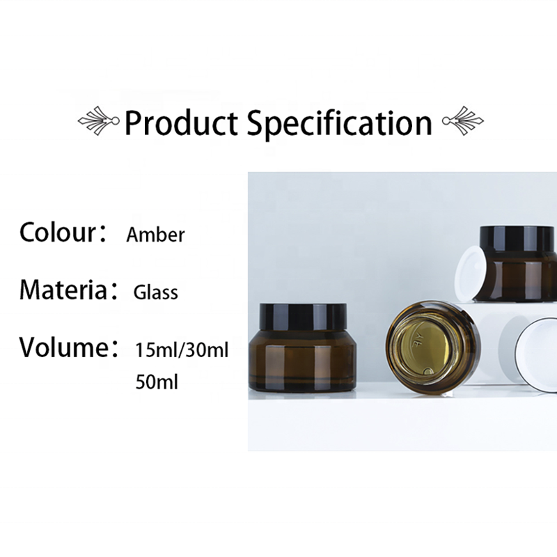 15g 30g 50g wholesale cosmetic pakaging amber glass jar for cream and personal care