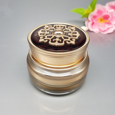 15g/30g/50ml/100m Lady cosmetics packaging acrylic luxury gold empty lotion bottle and cream jar