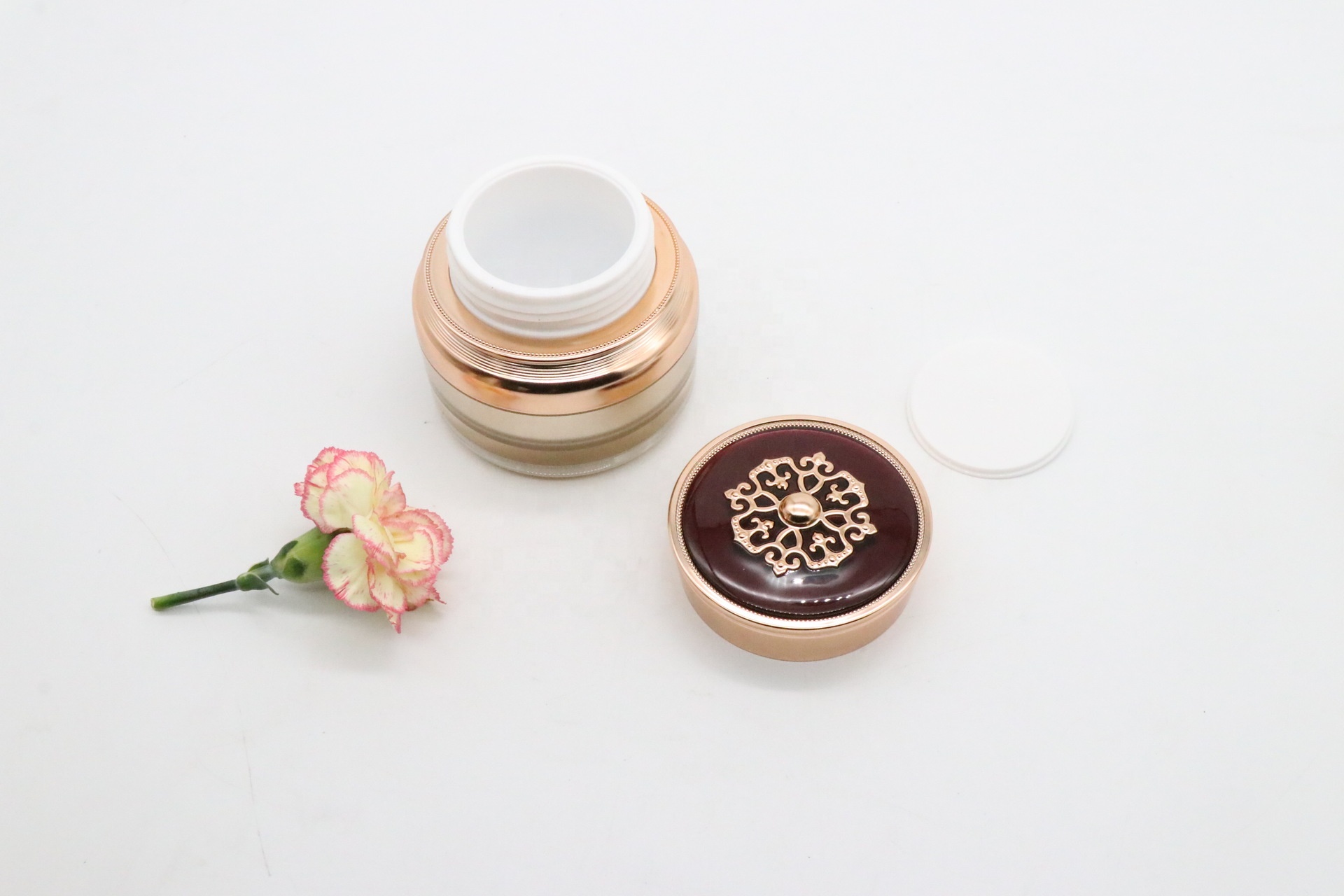 15g/30g/50ml/100m Lady cosmetics packaging acrylic luxury gold empty lotion bottle and cream jar