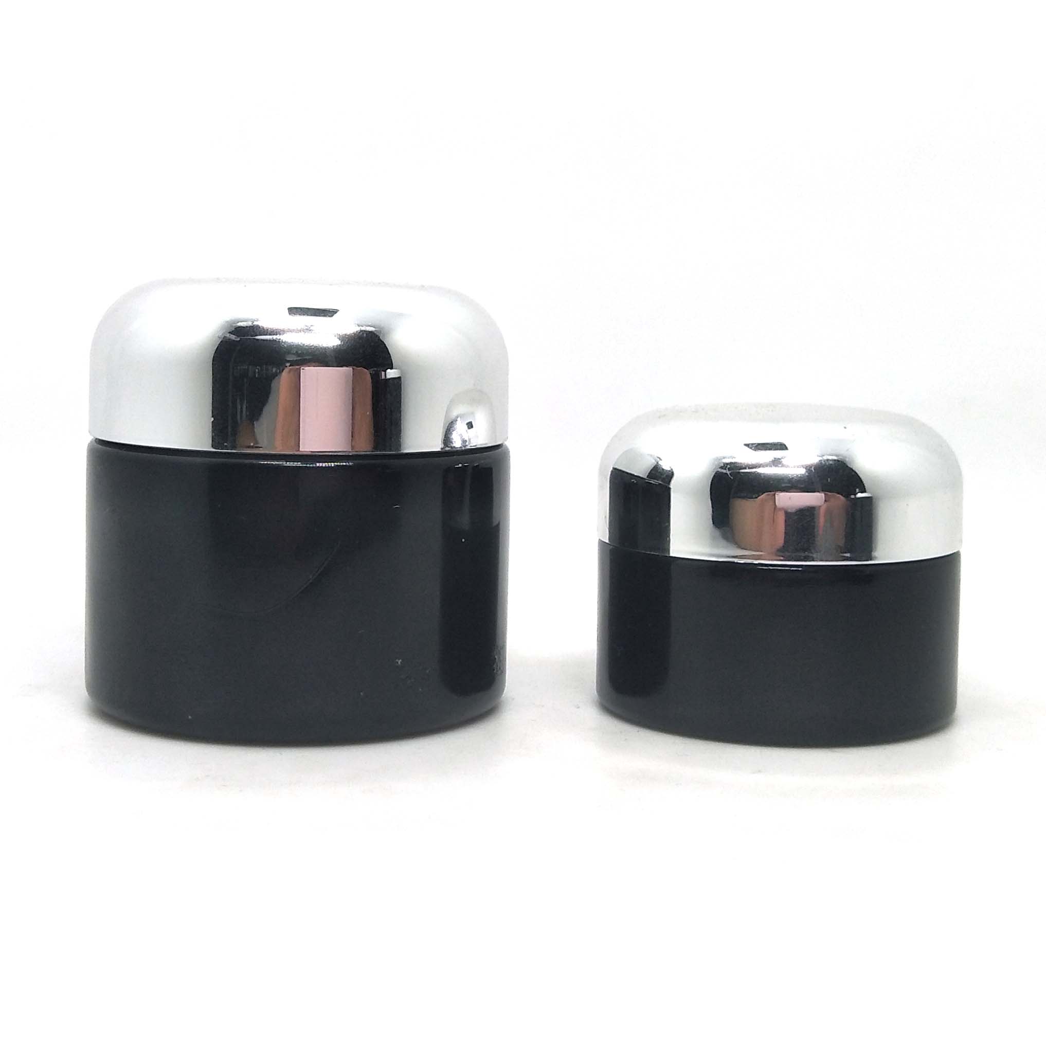15g 30g 60g 100g 250g 500g black dark violet jar UV wide mouth glass container with silver cap