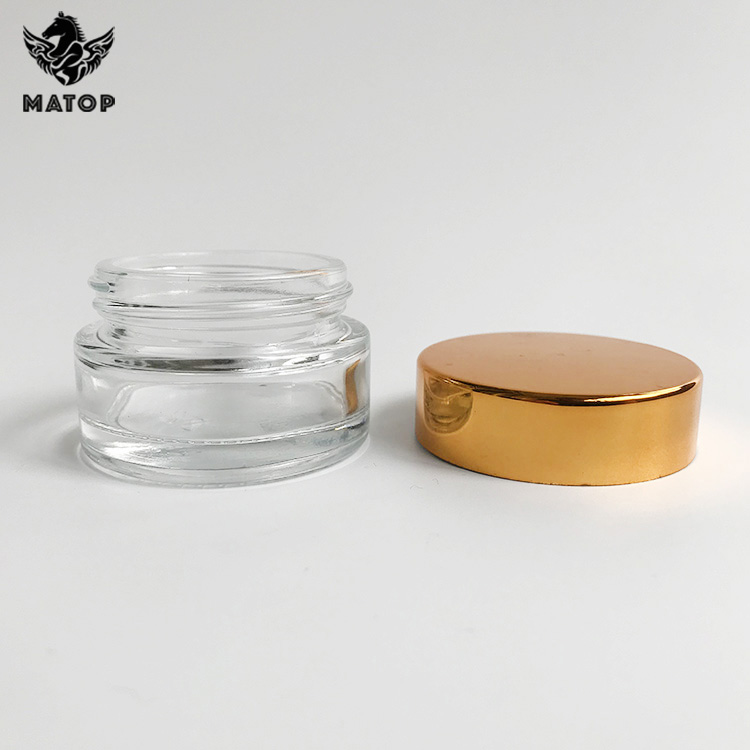 15g 30g Round shape glass cream amber glass jar with lid