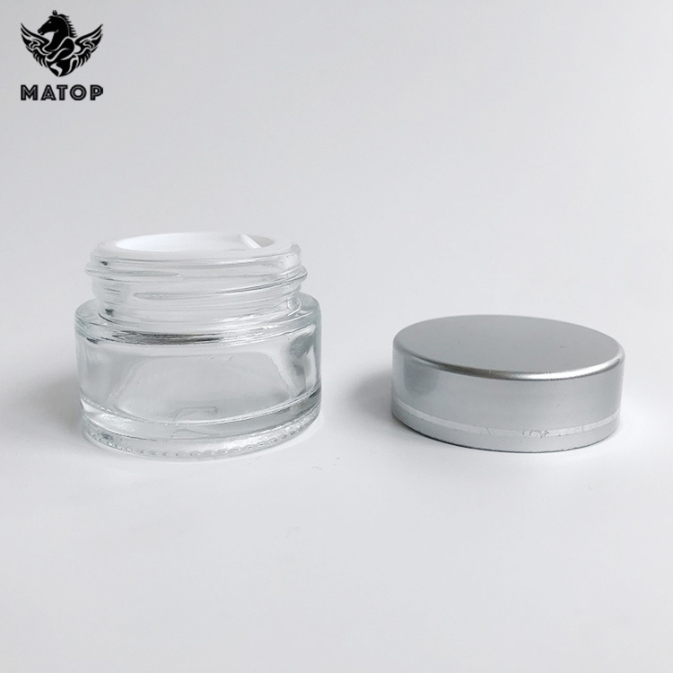 15g 30g Round shape glass cream amber glass jar with lid