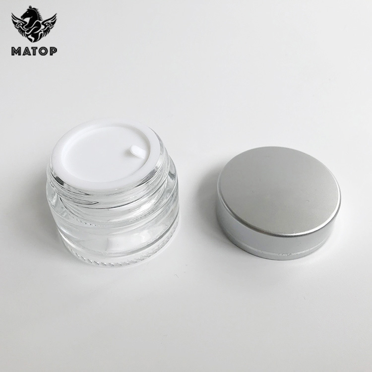 15g 30g Round shape glass cream amber glass jar with lid